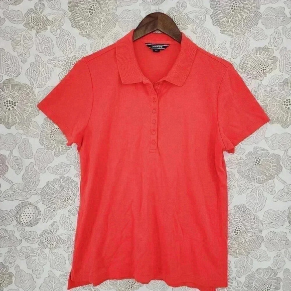 Lands' End Women's Polo Short sleeve Size M Cotton 1042 - Picture 1 of 8